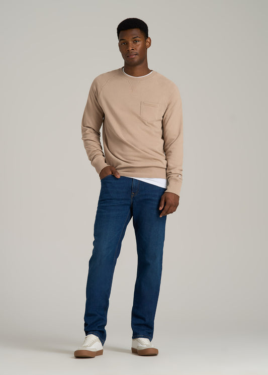 Wearever 2.0 French Terry Crewneck Sweatshirt for Tall Men in Light Camel