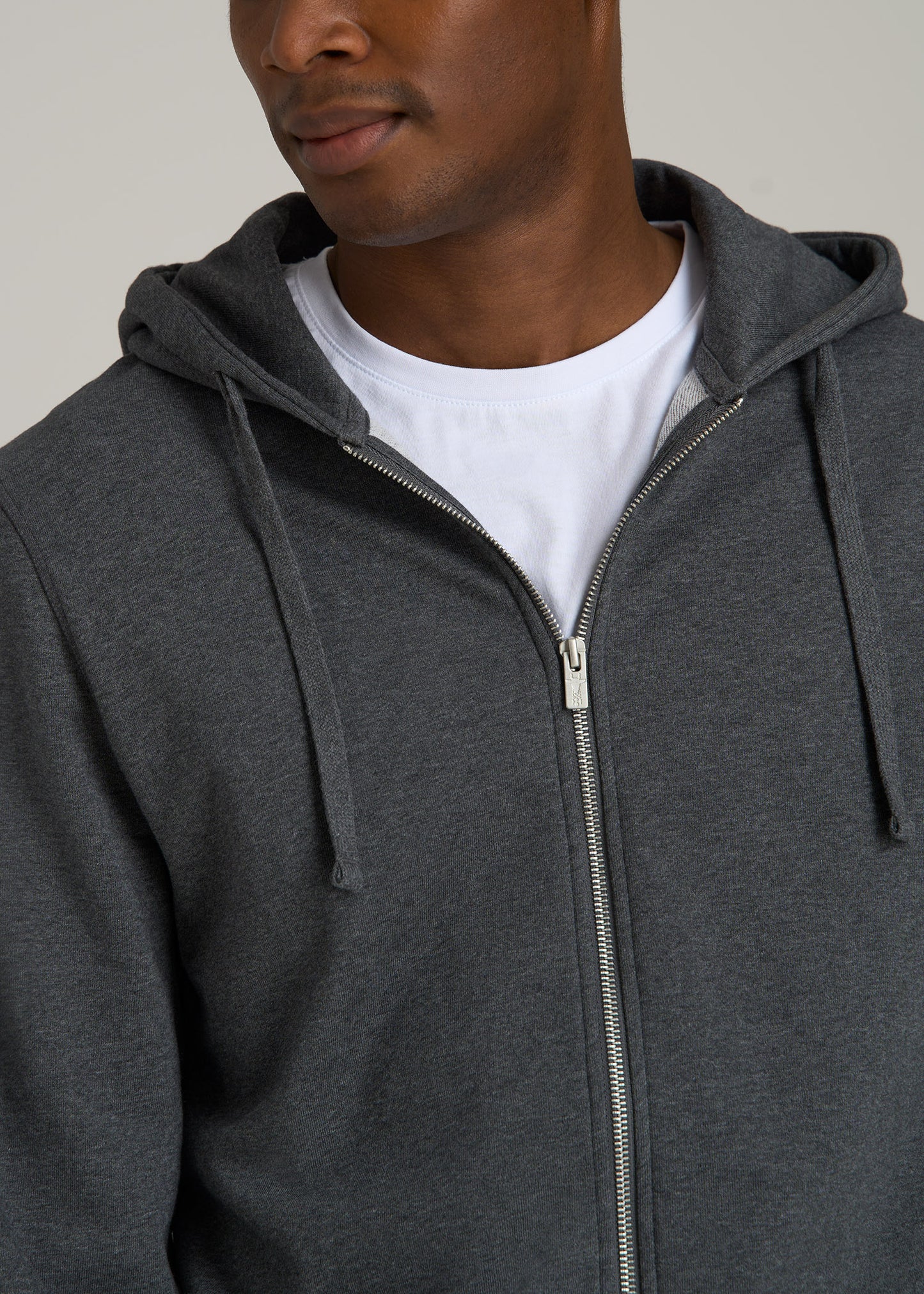 Wearever 2.0 French Terry Full-Zip Hoodie for Tall Men in Charcoal Mix