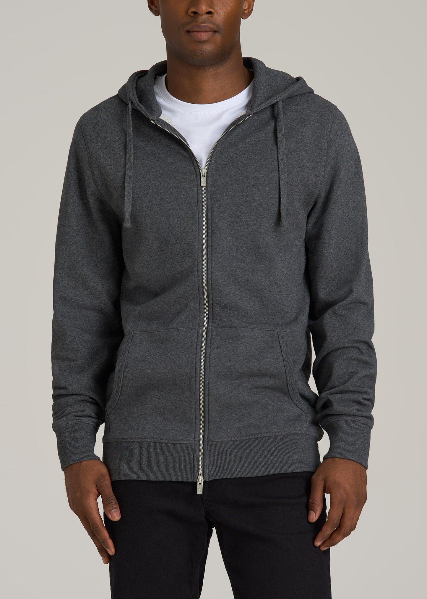 Wearever 2.0 French Terry Full-Zip Hoodie for Tall Men in Charcoal Mix