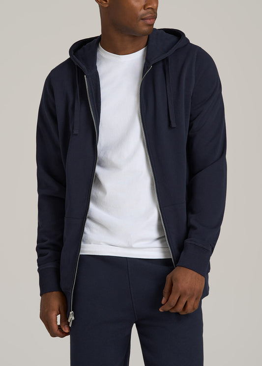 Wearever 2.0 French Terry Full-Zip Hoodie for Tall Men in Evening Blue