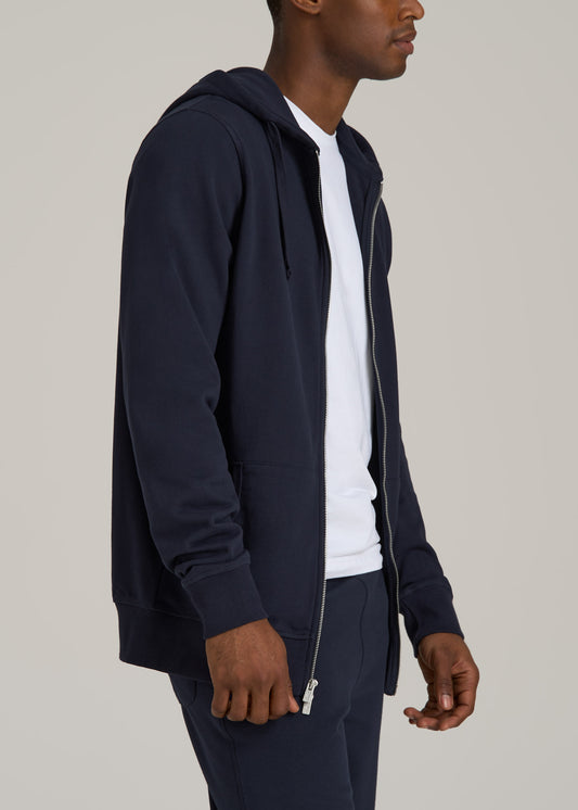 Wearever 2.0 French Terry Full-Zip Hoodie for Tall Men in Evening Blue