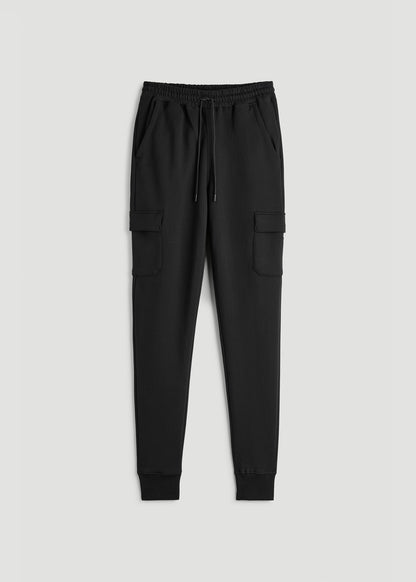 Wearever Fleece Cargo Jogger For Tall Men in Black