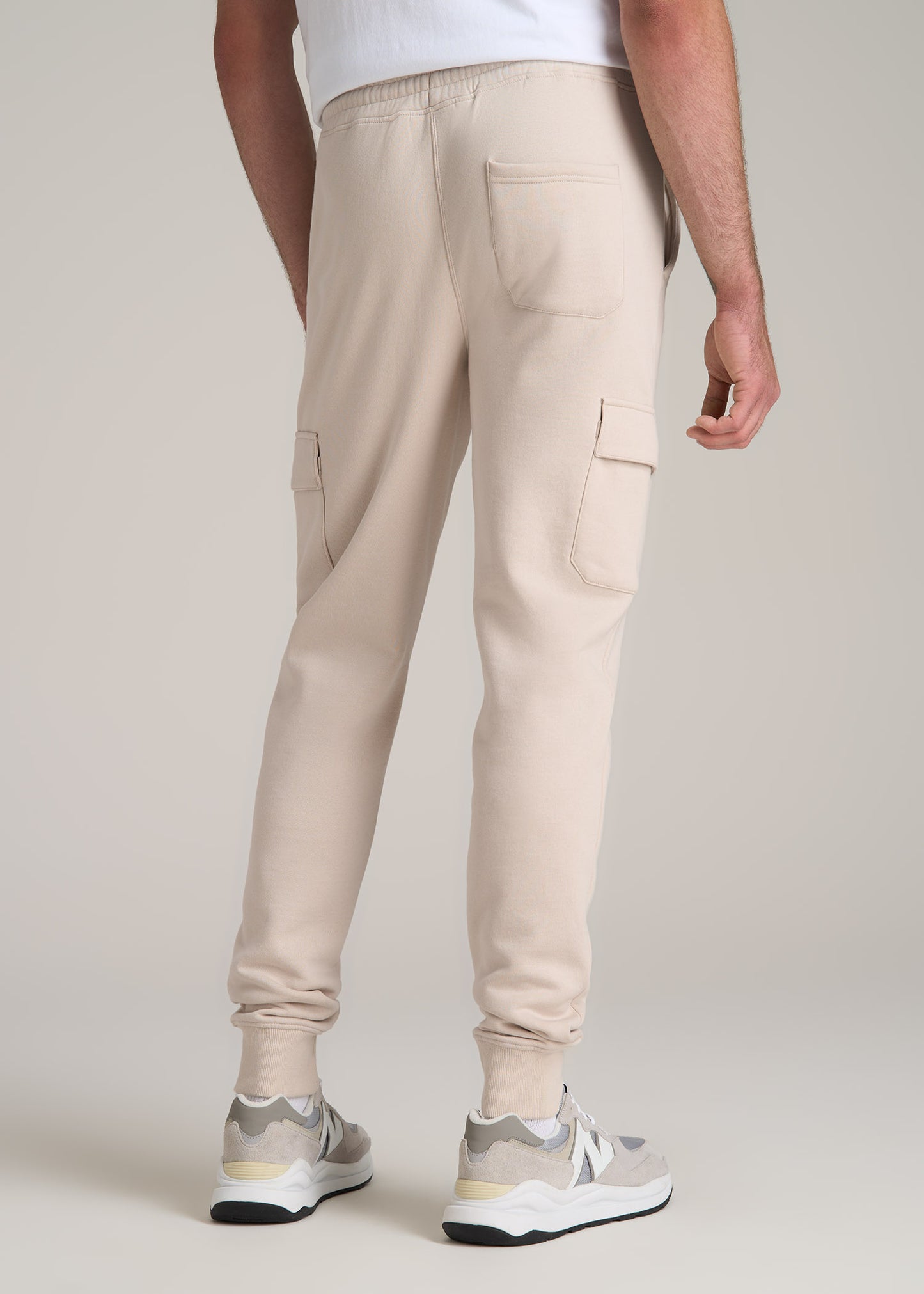 Wearever Fleece Cargo Jogger For Tall Men in Light Stone