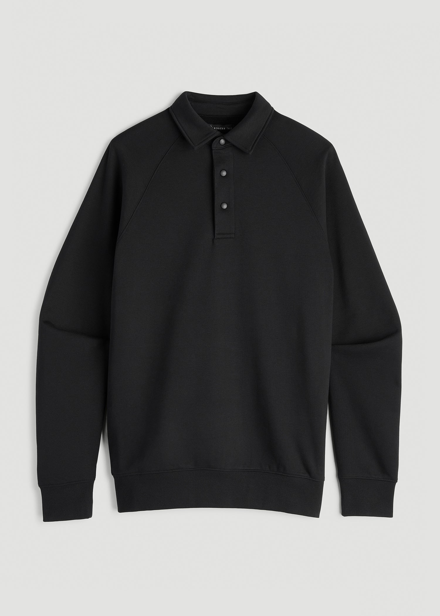 Wearever Fleece Collared Sweatshirt for Tall Men in Black
