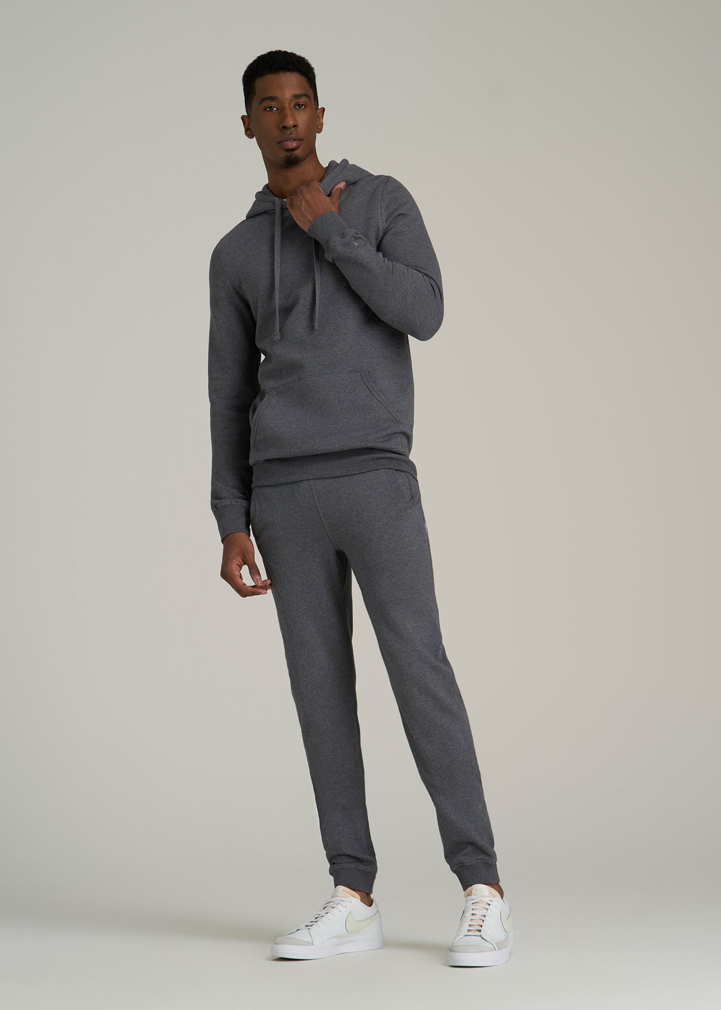 Wearever 2.0 Fleece Hoodie for Tall Men in Charcoal Mix