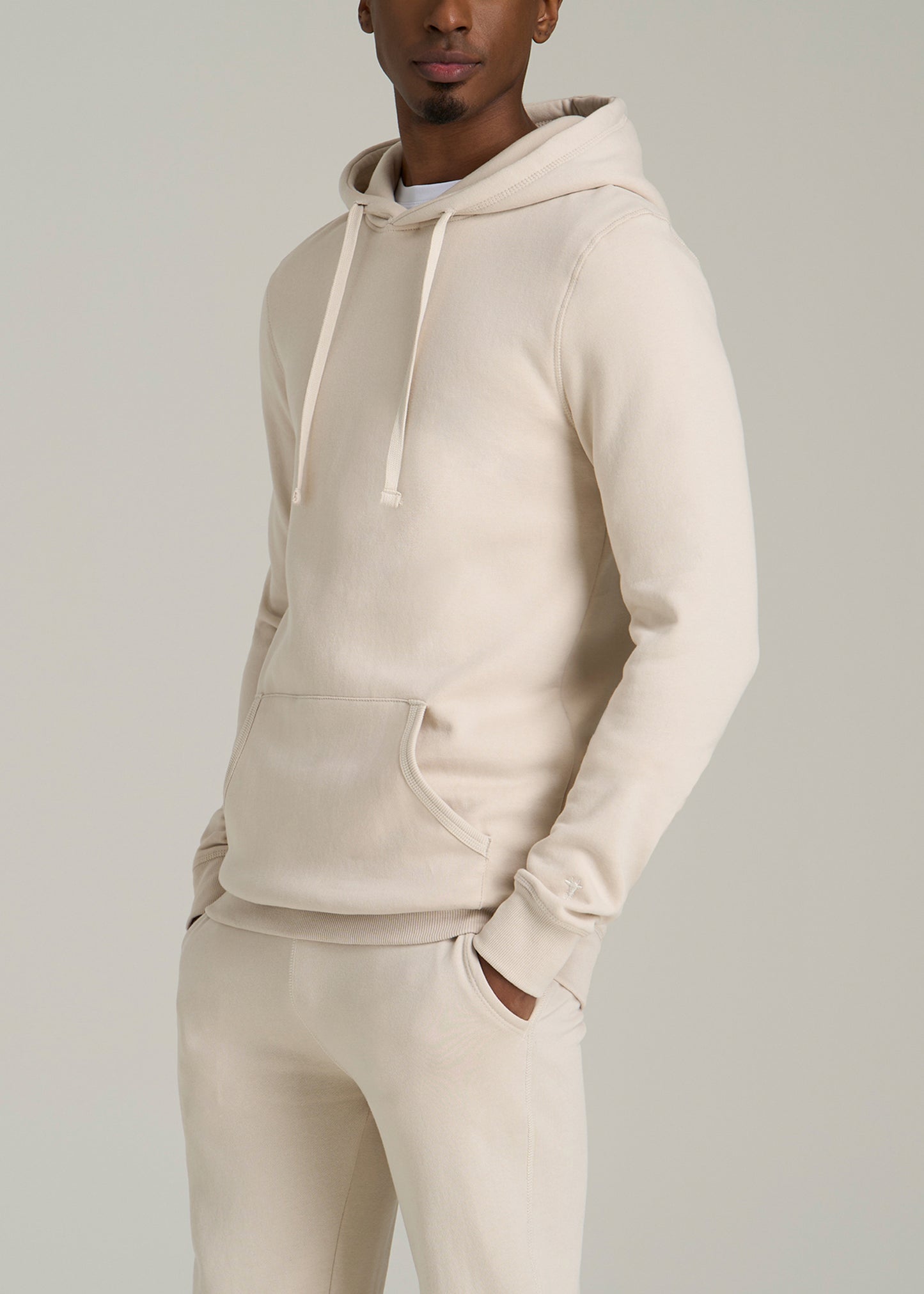 Wearever 2.0 Fleece Hoodie for Tall Men in Light Stone