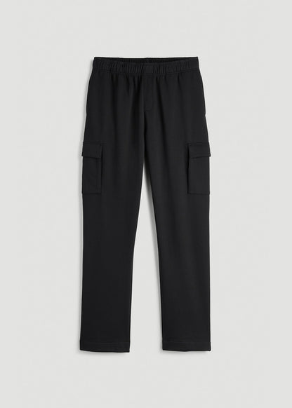 Wearever Fleece Straight Leg Cargo Sweatpant for Tall Men in Black