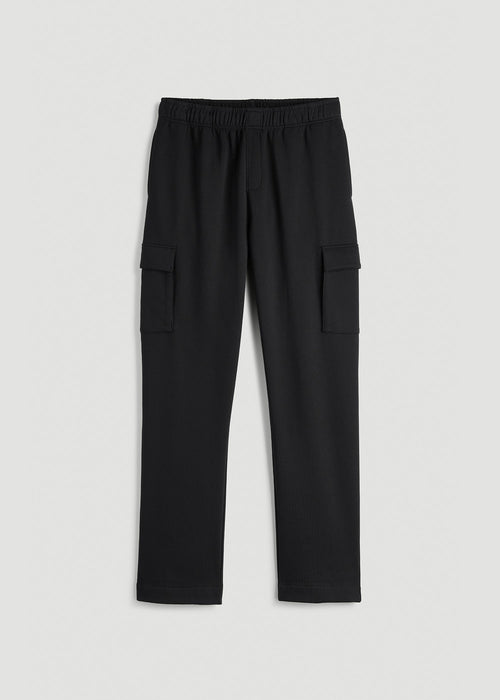 Wearever Fleece Straight Leg Cargo Sweatpant for Tall Men in Black
