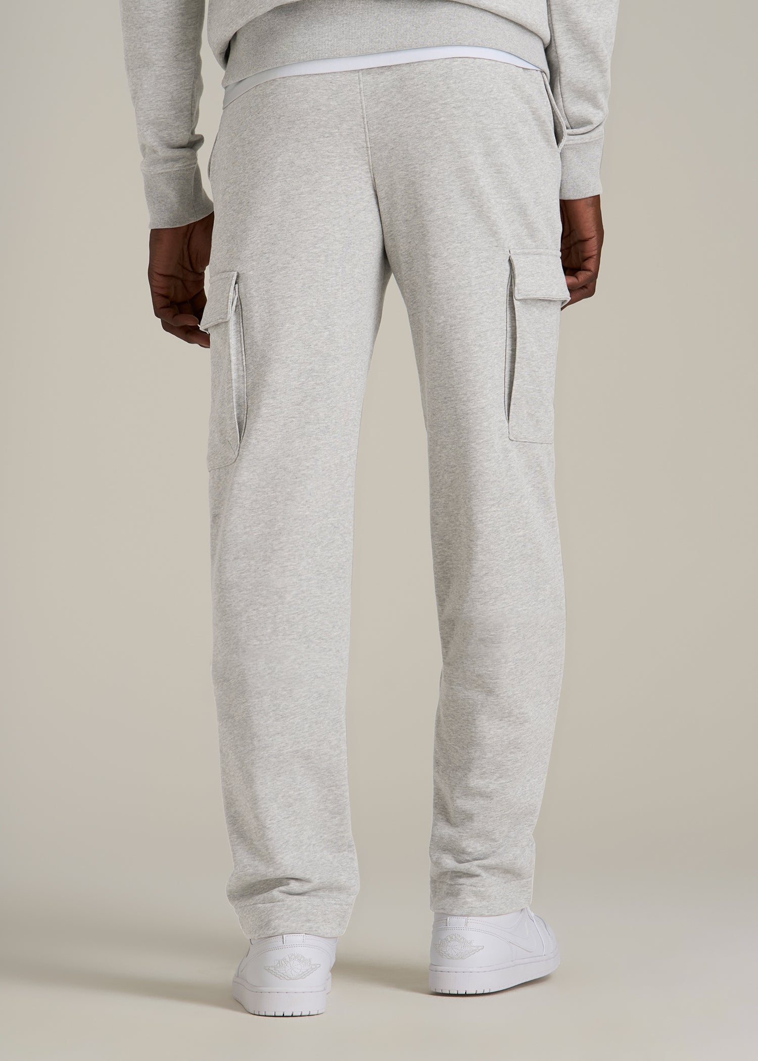 Wearever Fleece Straight Leg Cargo Sweatpant for Tall Men in Grey Mix