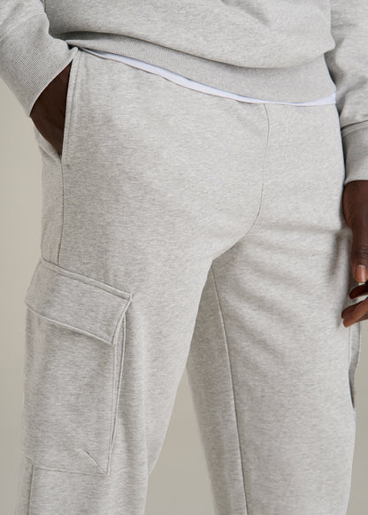 Wearever Fleece Straight Leg Cargo Sweatpant for Tall Men in Grey Mix