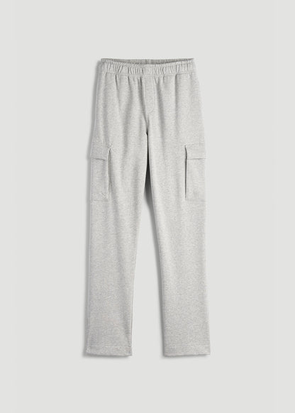 Wearever Fleece Straight Leg Cargo Sweatpant for Tall Men in Grey Mix