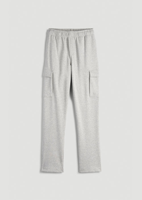Wearever Fleece Straight Leg Cargo Sweatpant for Tall Men in Grey Mix