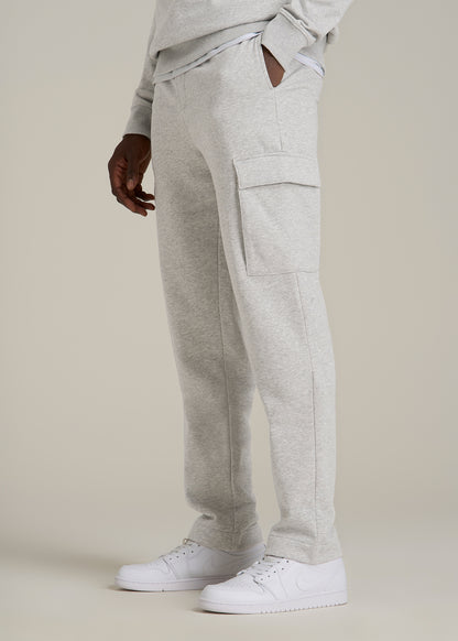 Wearever Fleece Straight Leg Cargo Sweatpant for Tall Men in Grey Mix