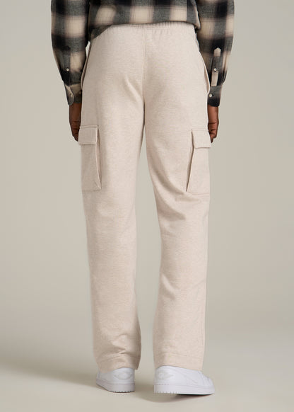 Wearever Fleece Straight Leg Cargo Sweatpant for Tall Men in Oatmeal Mix