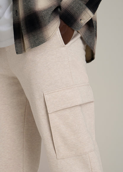 Wearever Fleece Straight Leg Cargo Sweatpant for Tall Men in Oatmeal Mix