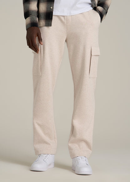 Wearever Fleece Straight Leg Cargo Sweatpant for Tall Men in Oatmeal Mix