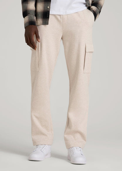 Wearever Fleece Straight Leg Cargo Sweatpant for Tall Men in Oatmeal Mix
