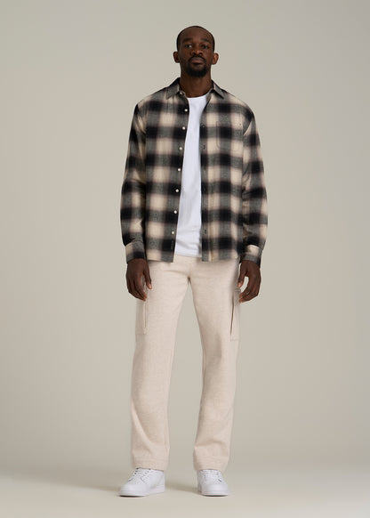 Wearever Fleece Straight Leg Cargo Sweatpant for Tall Men in Oatmeal Mix