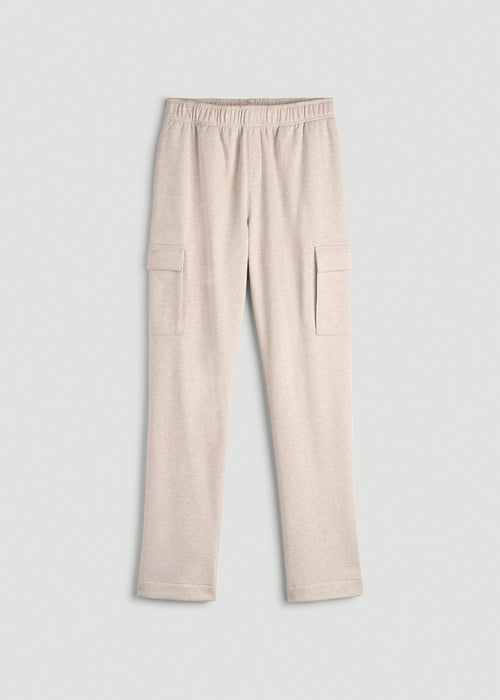 Wearever Fleece Straight Leg Cargo Sweatpant for Tall Men in Oatmeal Mix