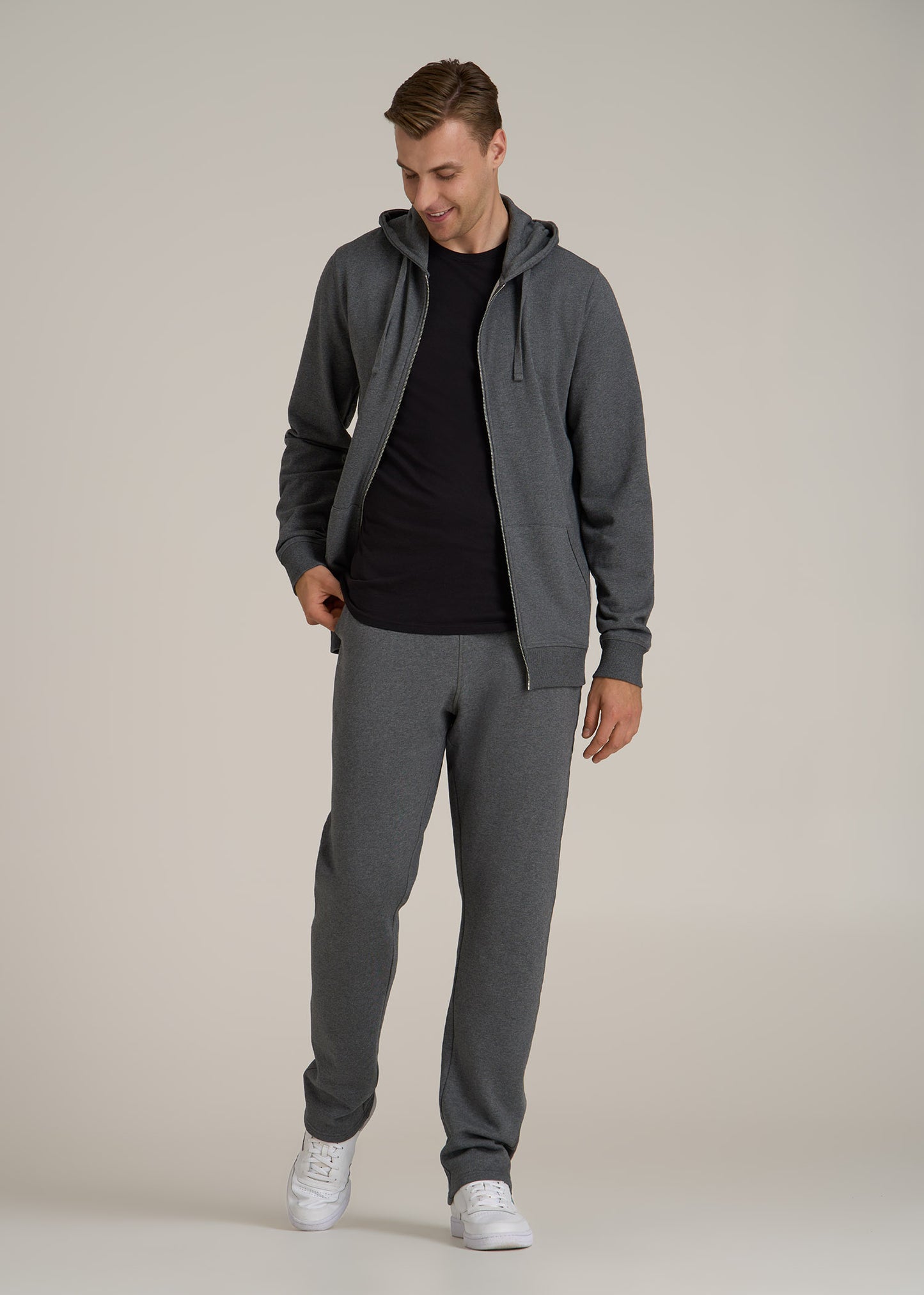 Wearever 2.0 Fleece Straight Leg Sweatpants for Tall Men in Charcoal Mix