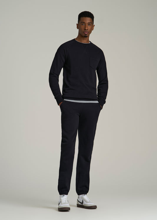 Wearever 2.0 French Terry Crewneck Sweatshirt for Tall Men in Black