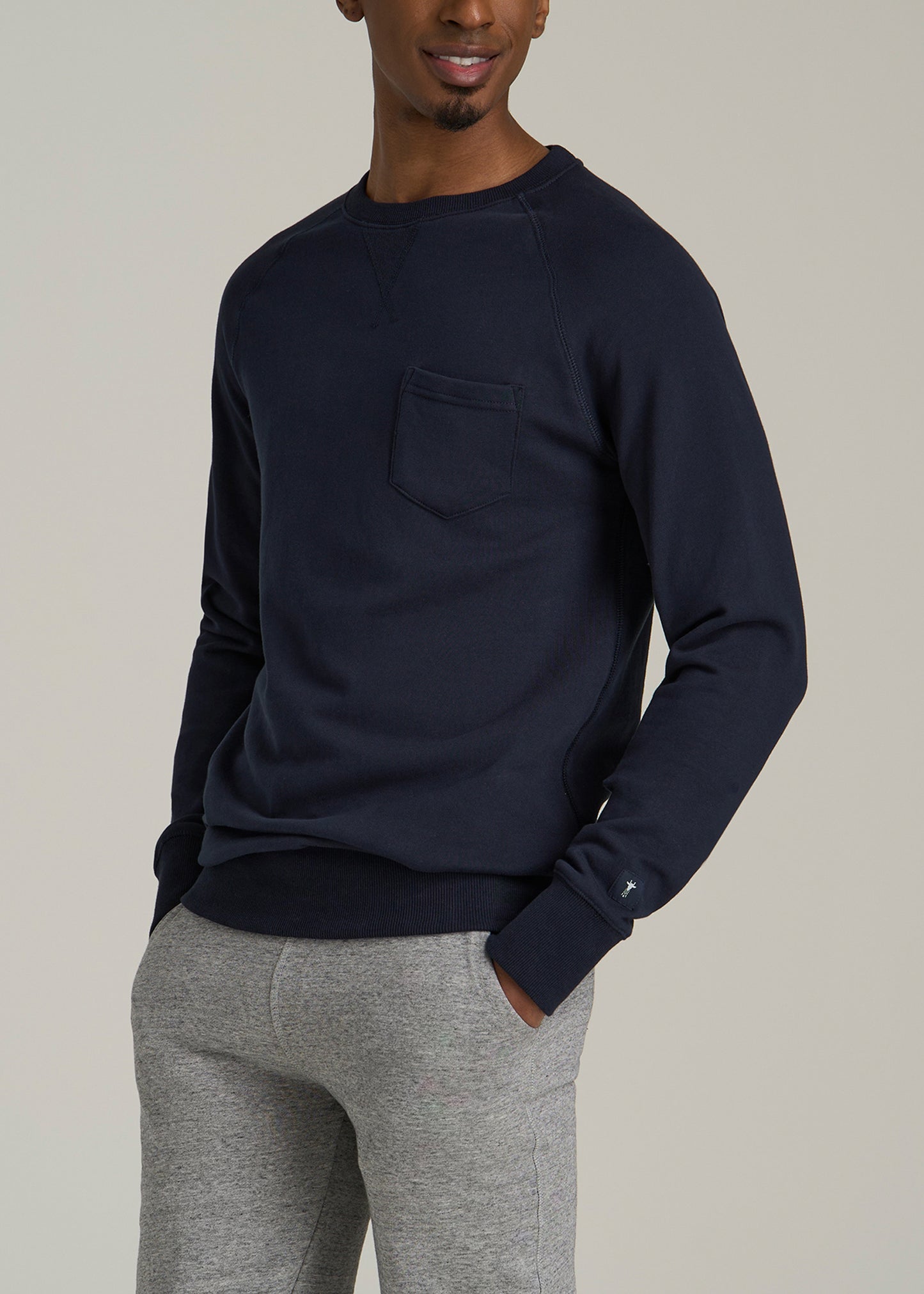 Wearever 2.0 French Terry Crewneck Sweatshirt for Tall Men in Evening Blue