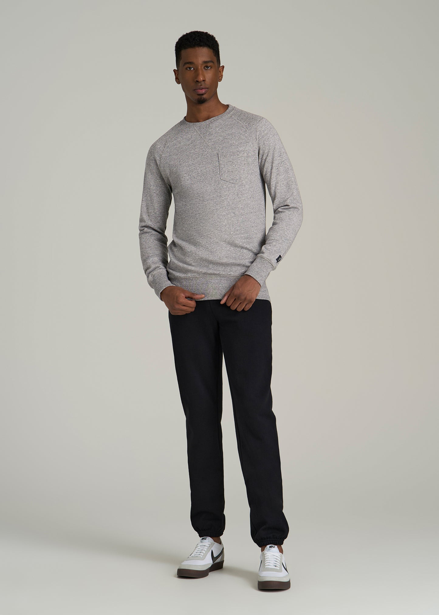 Wearever 2.0 French Terry Crewneck Sweatshirt for Tall Men in Heathered Grey