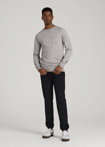 Wearever 2.0 French Terry Crewneck Sweatshirt for Tall Men in Heathered Grey