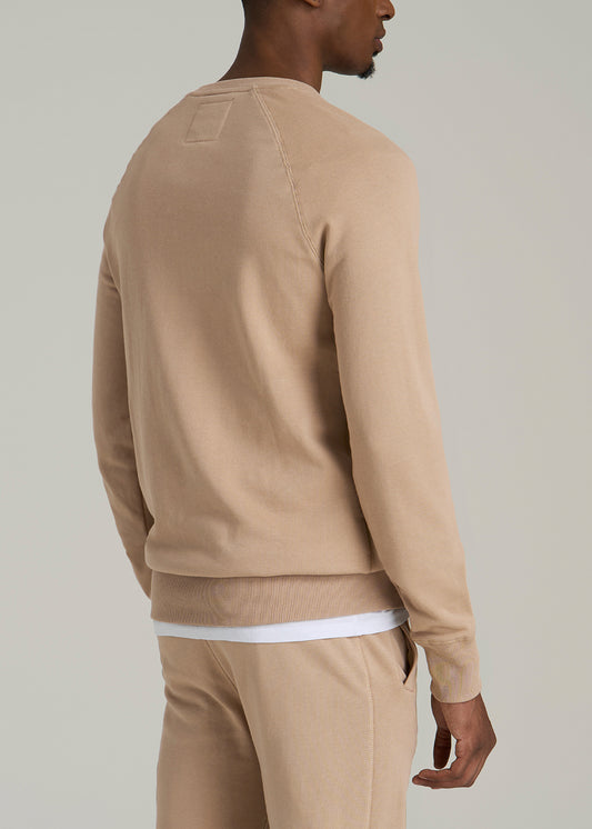 Wearever 2.0 French Terry Crewneck Sweatshirt for Tall Men in Light Camel