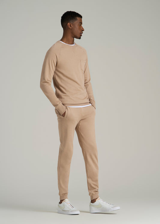 Wearever 2.0 French Terry Crewneck Sweatshirt for Tall Men in Light Camel