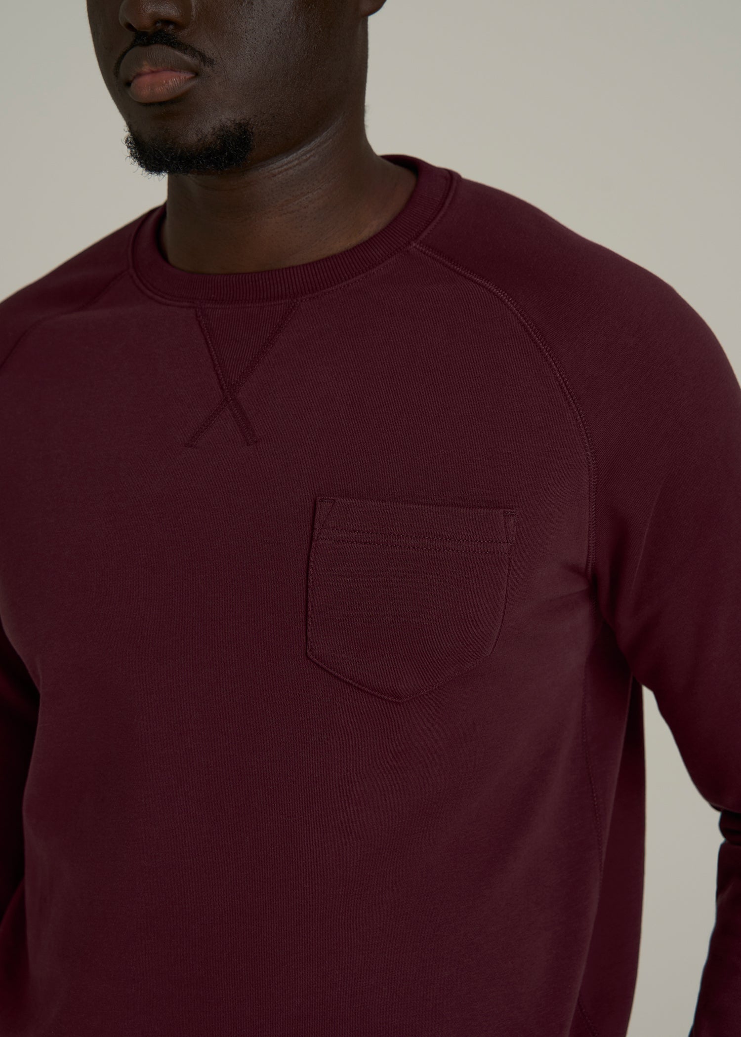 Wearever 2.0 French Terry Crewneck Sweatshirt for Tall Men in Tawny Port