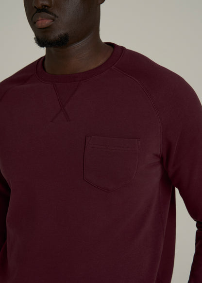 Wearever 2.0 French Terry Crewneck Sweatshirt for Tall Men in Tawny Port