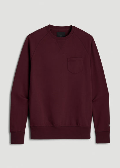 Wearever 2.0 French Terry Crewneck Sweatshirt for Tall Men in Tawny Port
