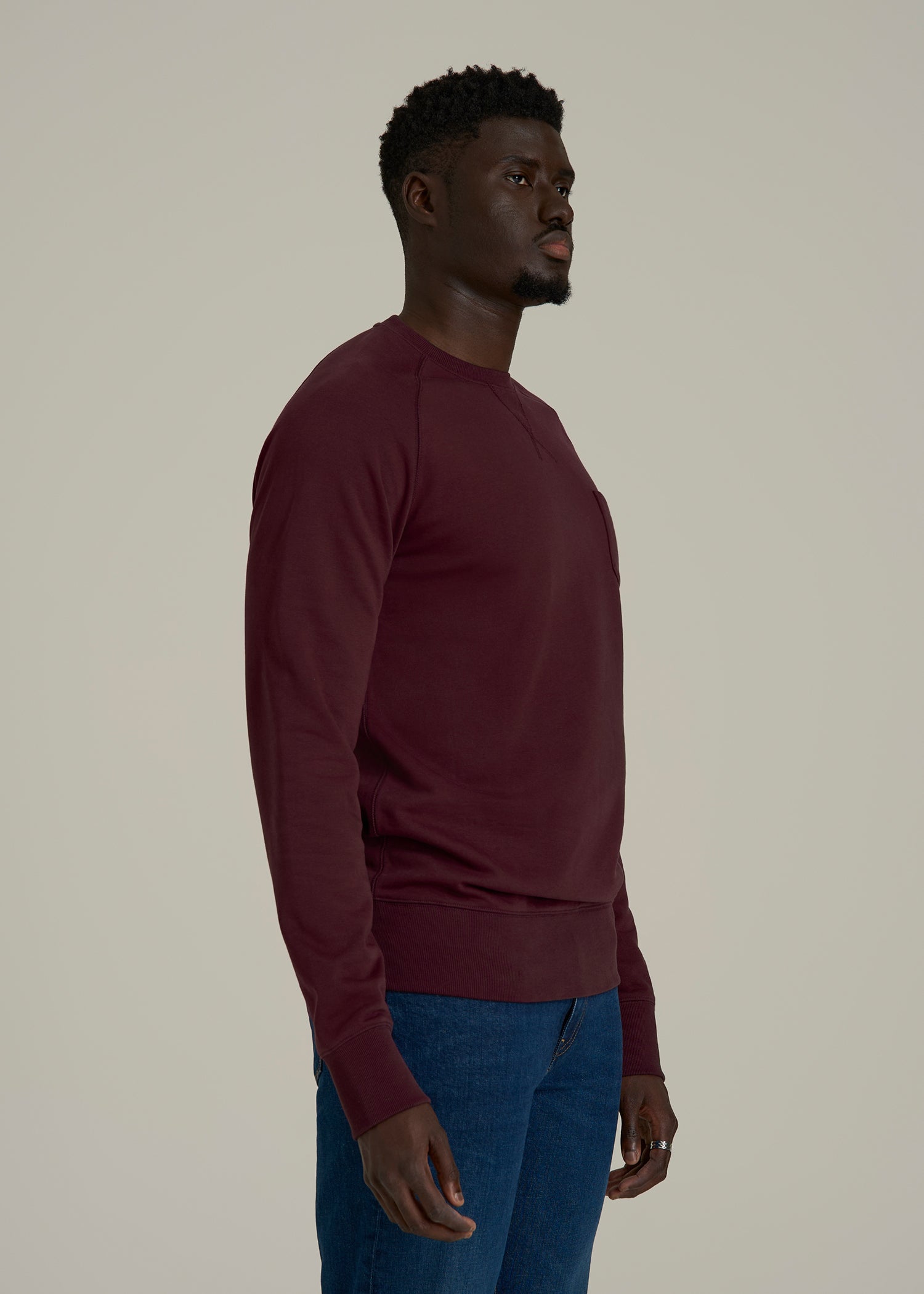 Wearever 2.0 French Terry Crewneck Sweatshirt for Tall Men in Tawny Port