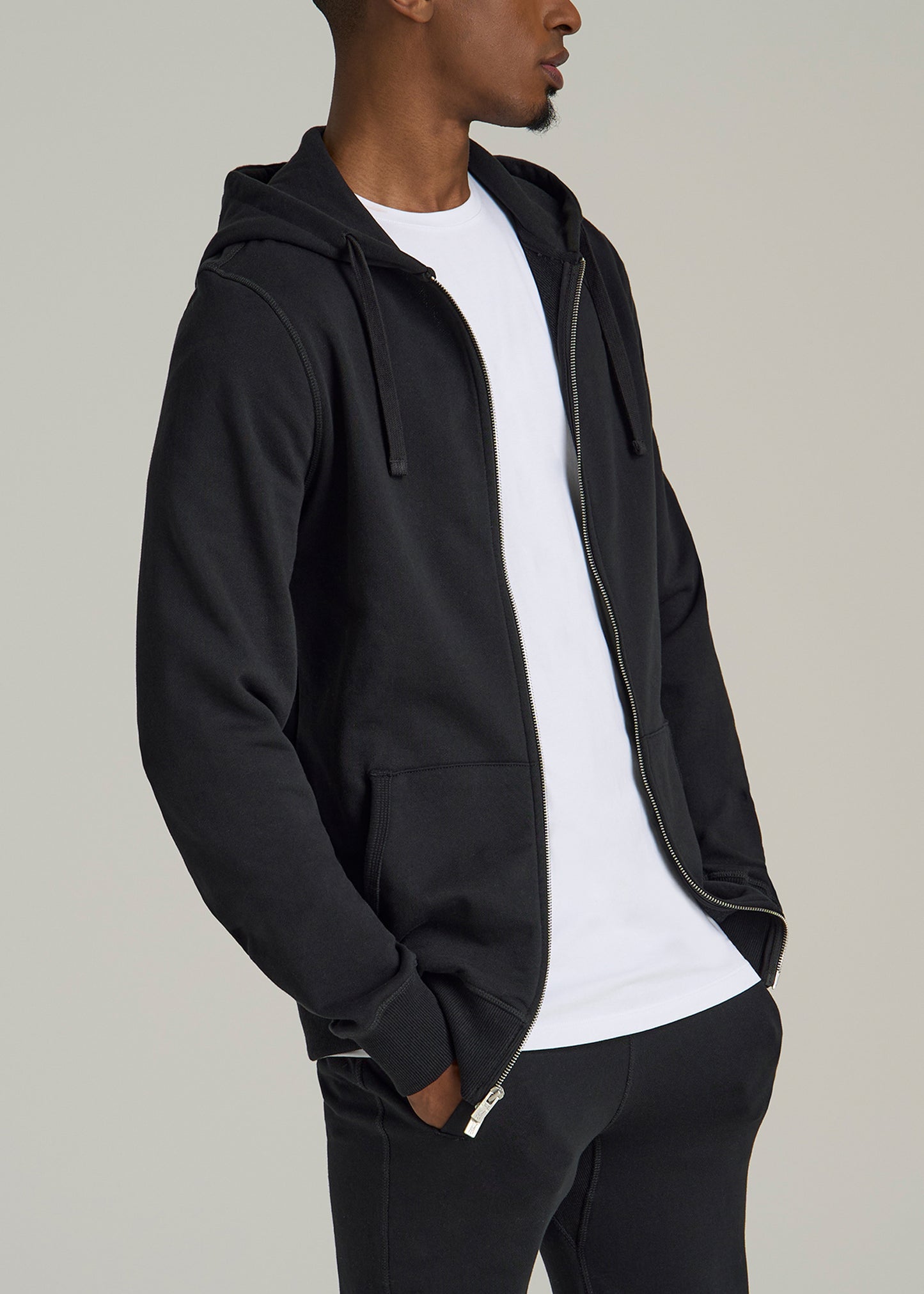 Wearever 2.0 French Terry Full-Zip Hoodie for Tall Men in Black