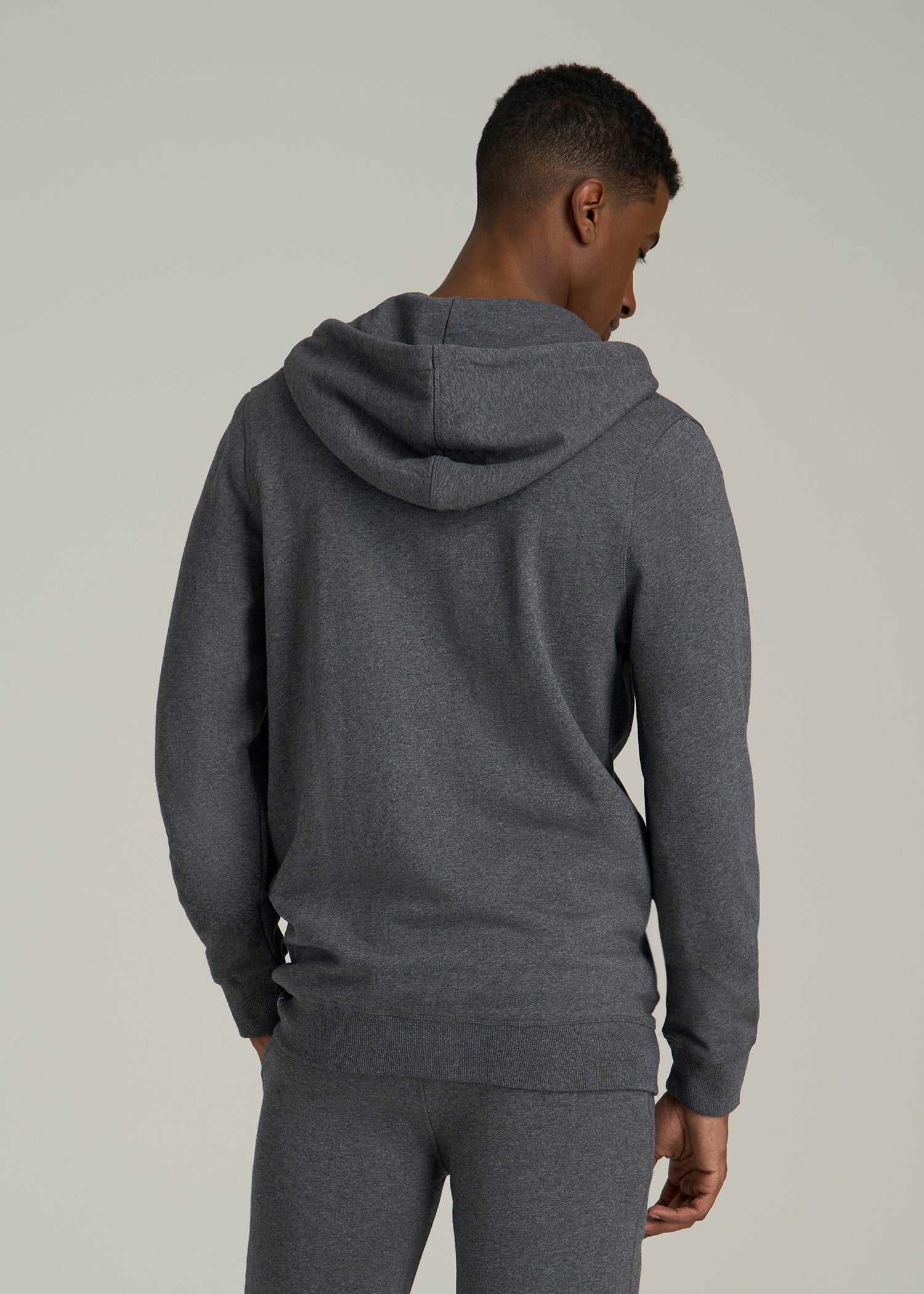 Wearever 2.0 French Terry Full-Zip Hoodie for Tall Men in Charcoal Mix