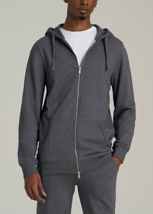 Wearever 2.0 French Terry Full-Zip Hoodie for Tall Men in Charcoal Mix