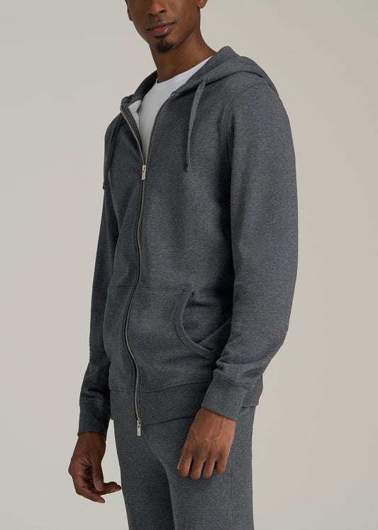 Wearever 2.0 French Terry Full-Zip Hoodie for Tall Men in Charcoal Mix