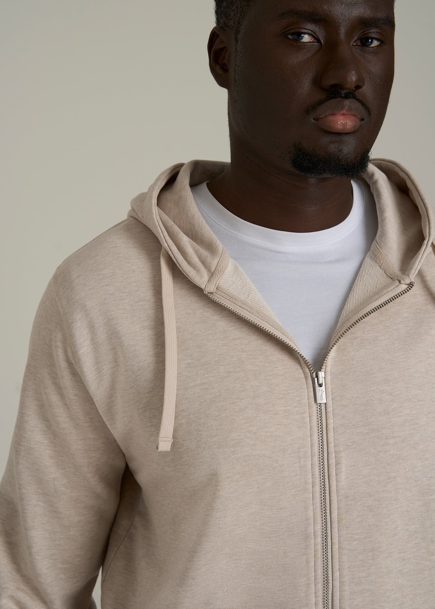 Wearever French Terry Full Zip Hoodie 2.0 in Oatmeal Mix