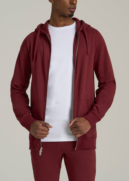 Wearever 2.0 French Terry Full-Zip Hoodie for Tall Men in Red Ochre