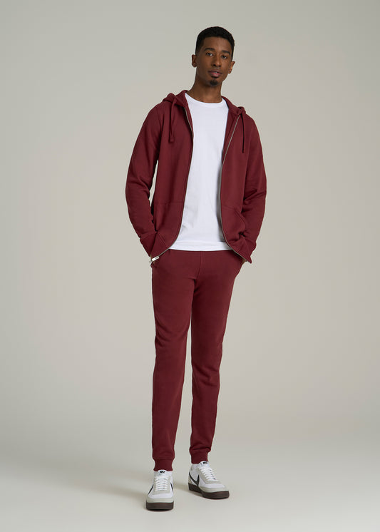 Wearever 2.0 French Terry Full-Zip Hoodie for Tall Men in Red Ochre