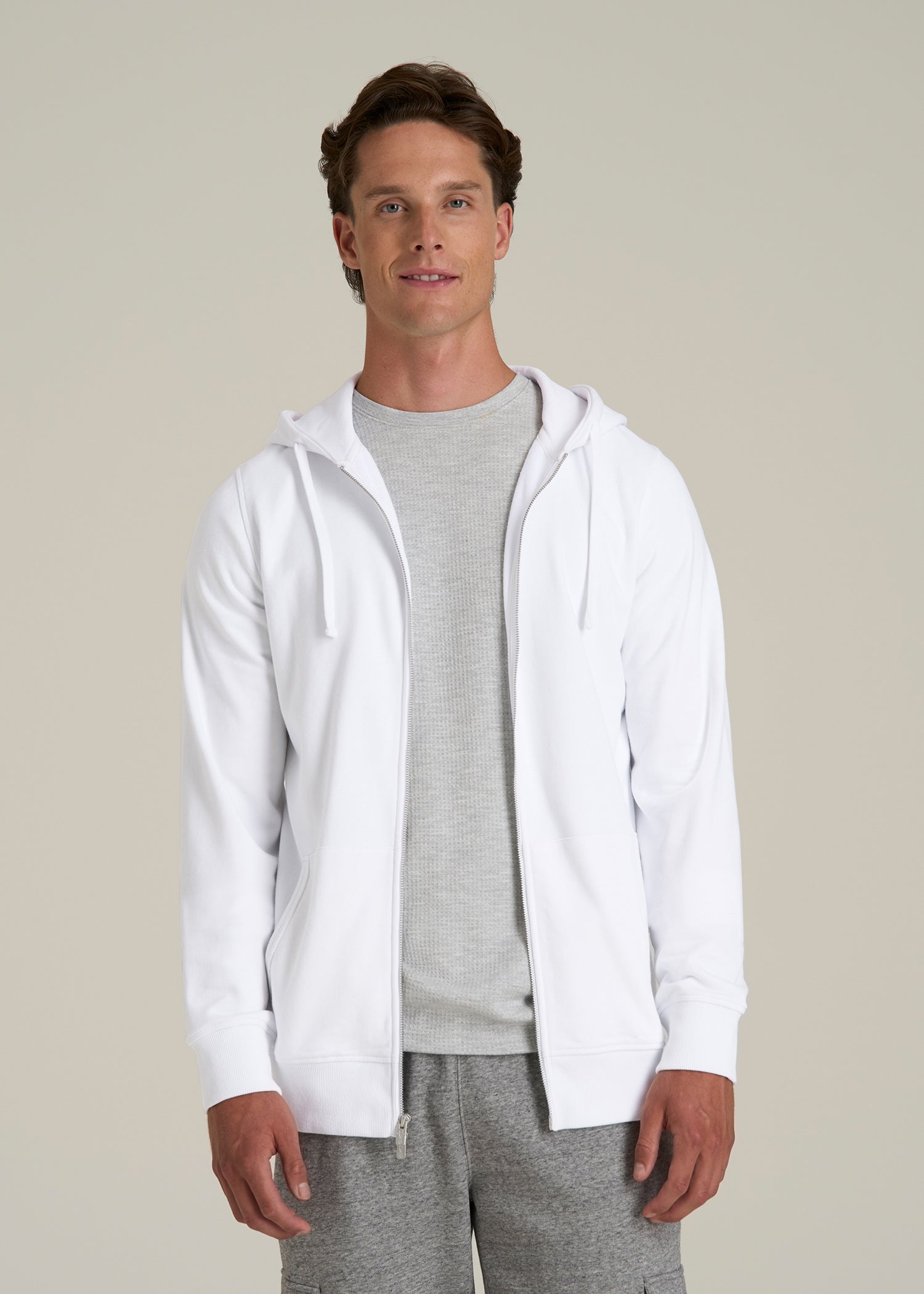 Wearever 2.0 French Terry Full-Zip Hoodie for Tall Men in White