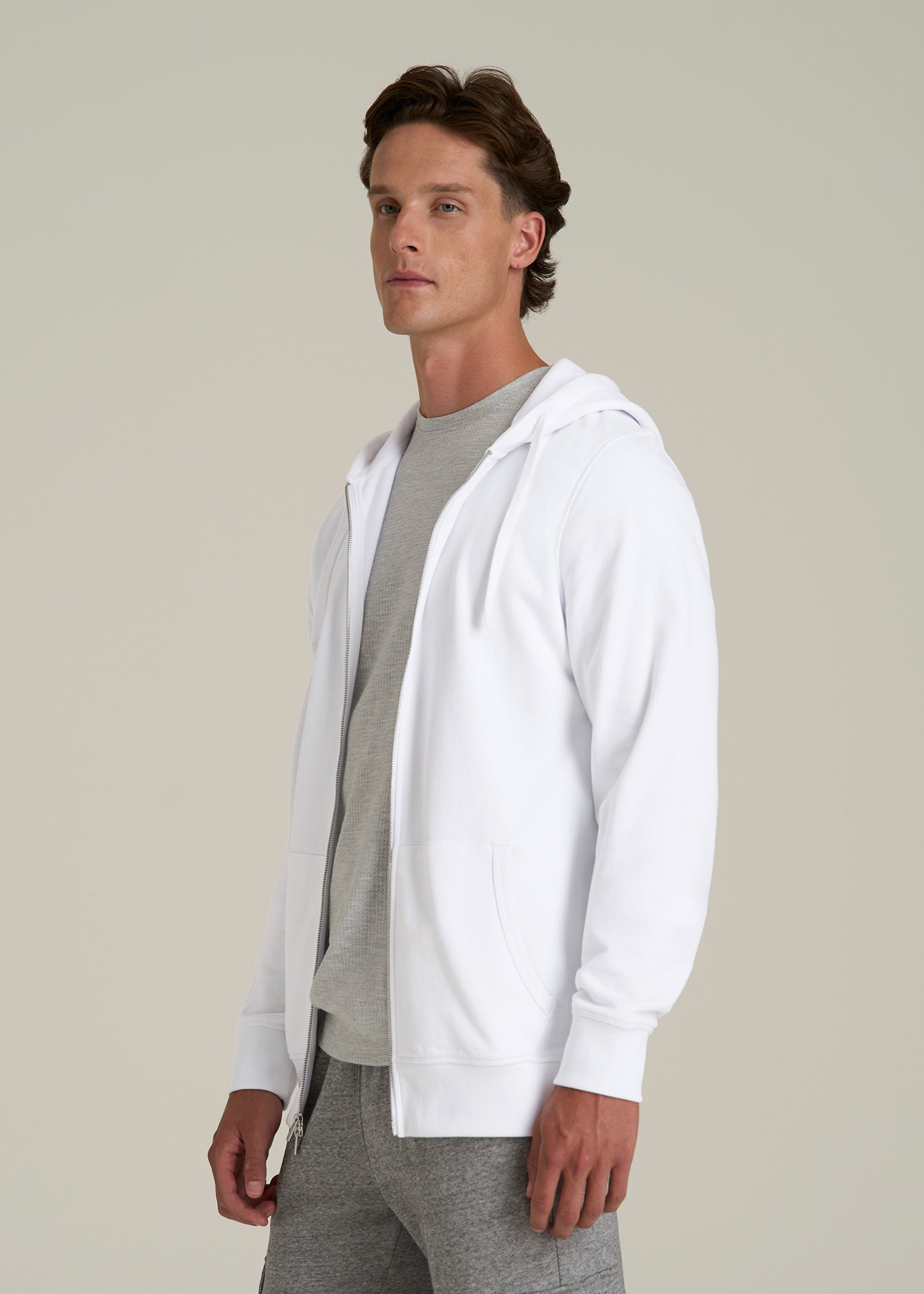 Wearever 2.0 French Terry Full-Zip Hoodie for Tall Men in White