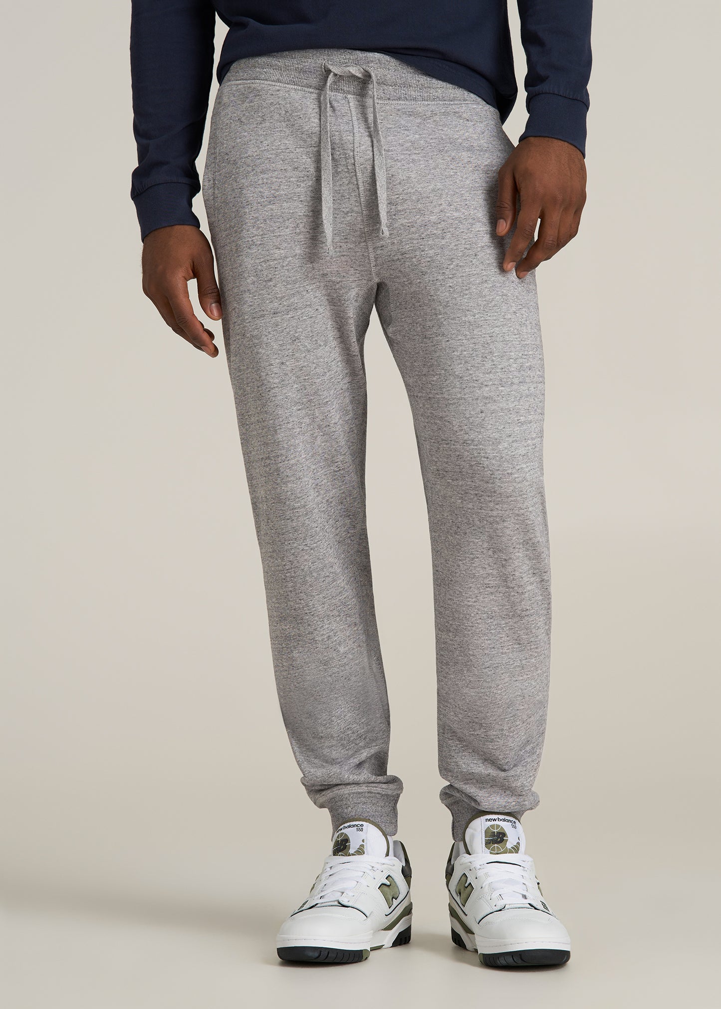 Wearever 2.0 French Terry Joggers for Tall Men in Heathered Grey