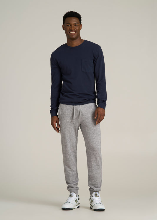 Wearever 2.0 French Terry Joggers for Tall Men in Heathered Grey