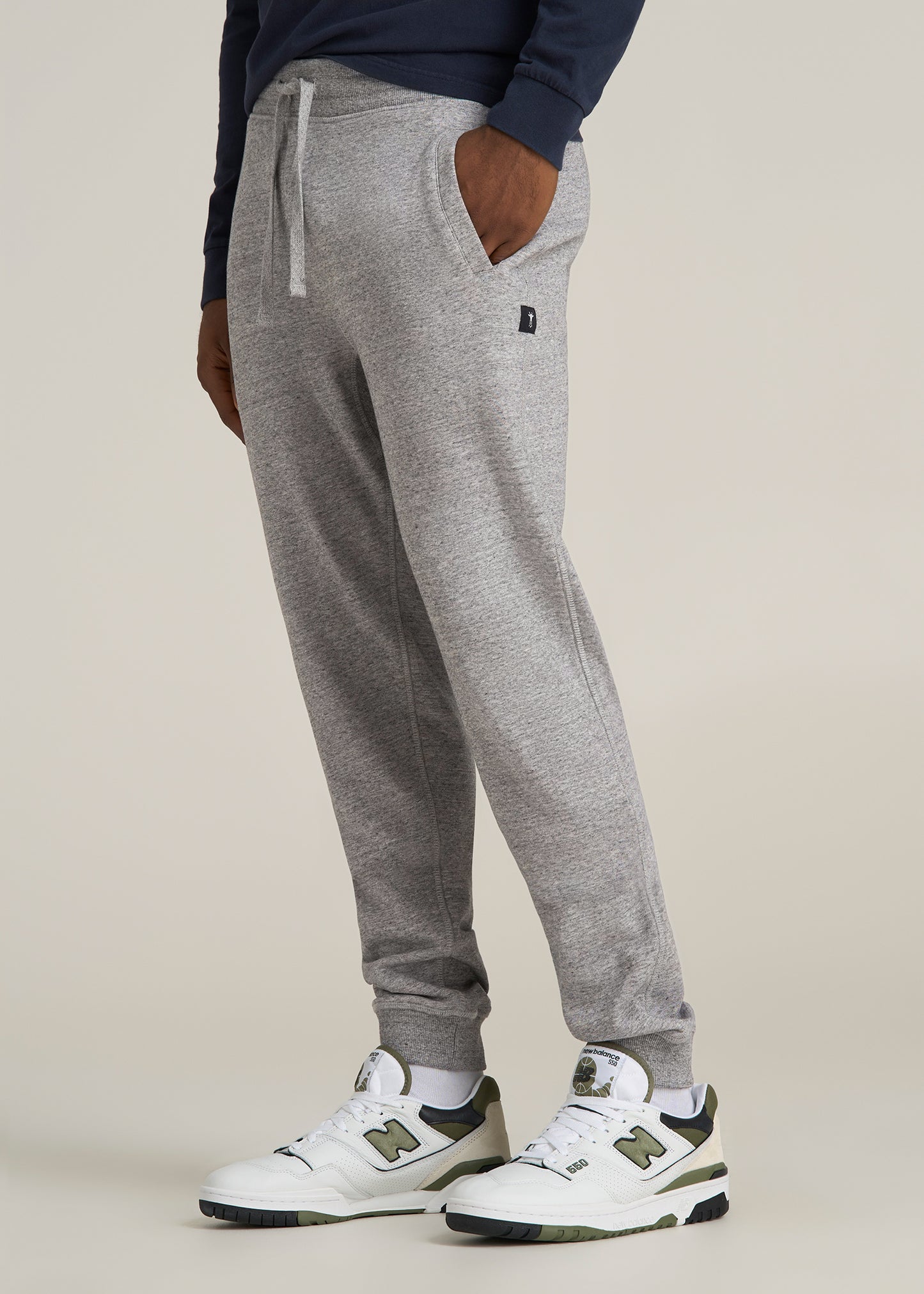 Wearever 2.0 French Terry Joggers for Tall Men in Heathered Grey