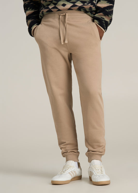 Wearever 2.0 French Terry Joggers for Tall Men in Light Camel