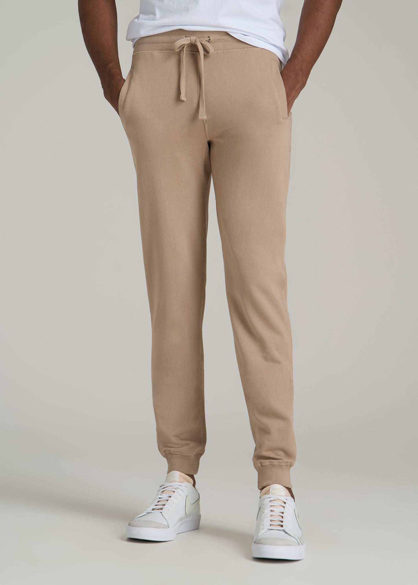 Wearever 2.0 French Terry Joggers for Tall Men in Light Camel