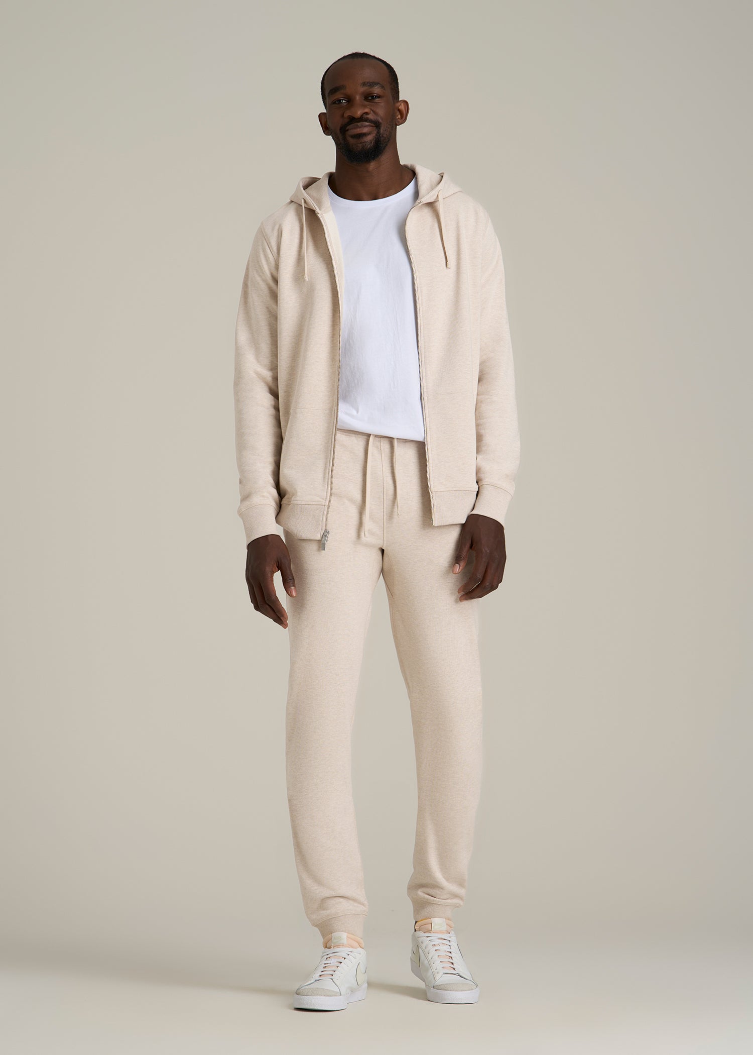 Wearever 2.0 French Terry Joggers for Tall Men in Oatmeal Mix