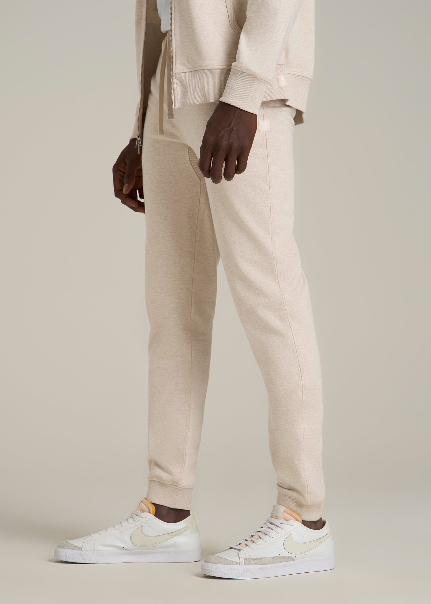 Wearever 2.0 French Terry Joggers for Tall Men in Oatmeal Mix